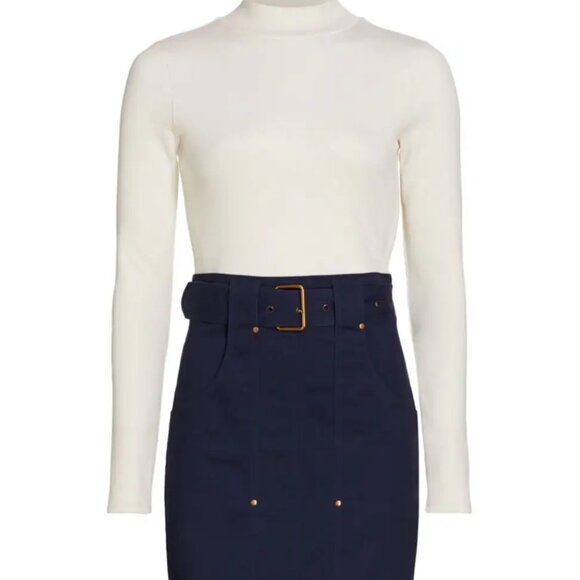 NWT$368 VERONICA BEARD Morrisey Contrast Belted Mini Dress M (8-10) - Picture 3 of 16